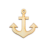 Hanging Wooden Decoupage Ornament, Anchor