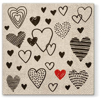 Heart Eco Decoupage Napkins - 1 pc