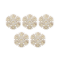 Houten figuren Pentart sneeuwvlok 544, 5 stuks