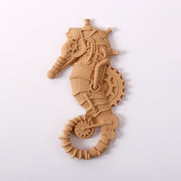 Houten ornament Pentart Elastic Wood zeepaardje 7 × 13 cm