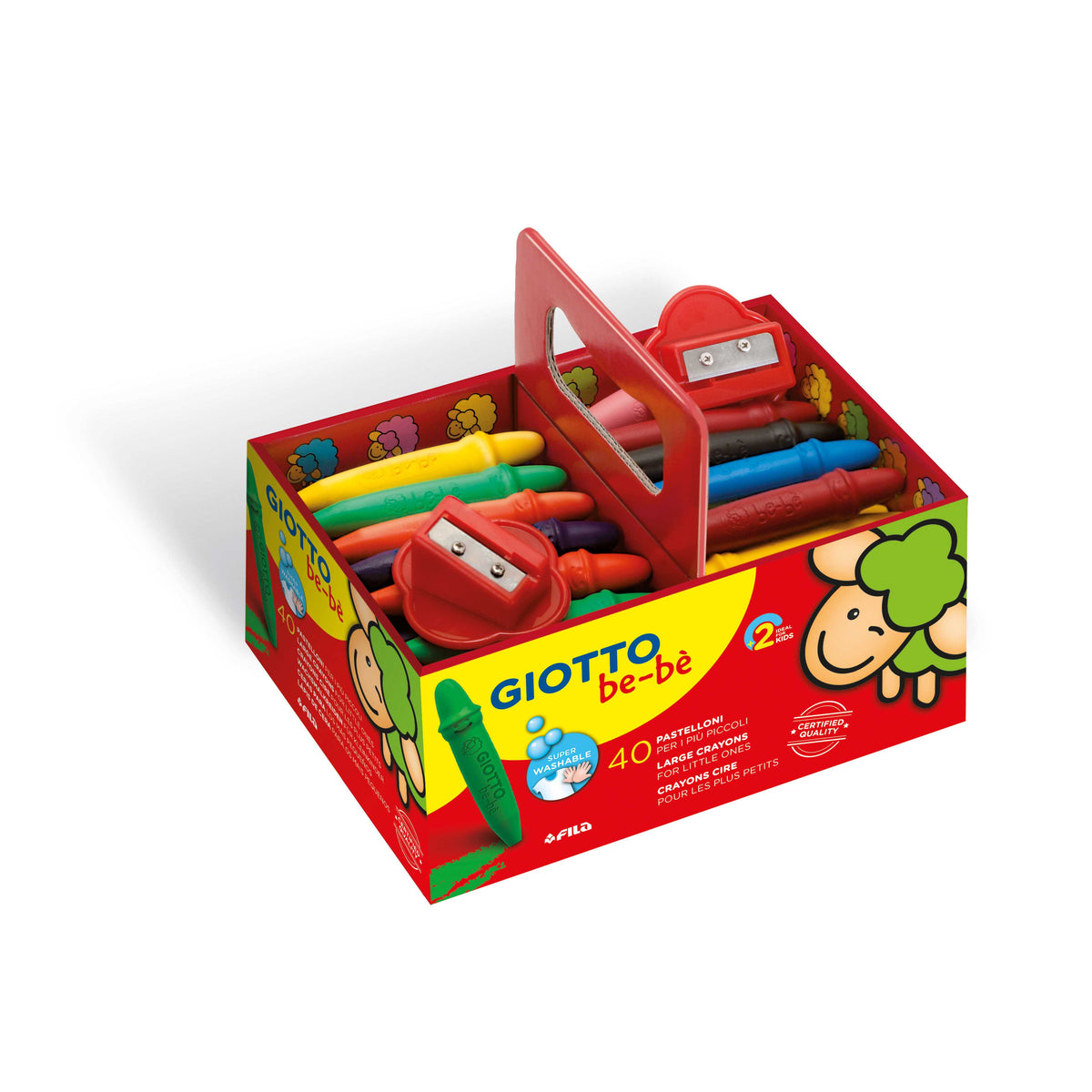 GIOTTO be-bè dik waskrijt, schoolverpakking 40 stuks (10 kleuren)