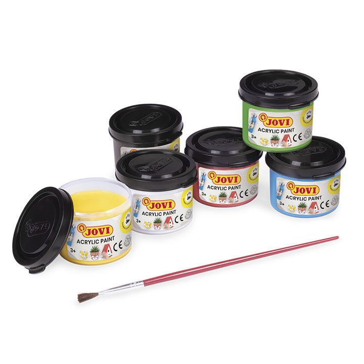 JOVI Acrylic Paint Set of 6 x 35 ml + Brush