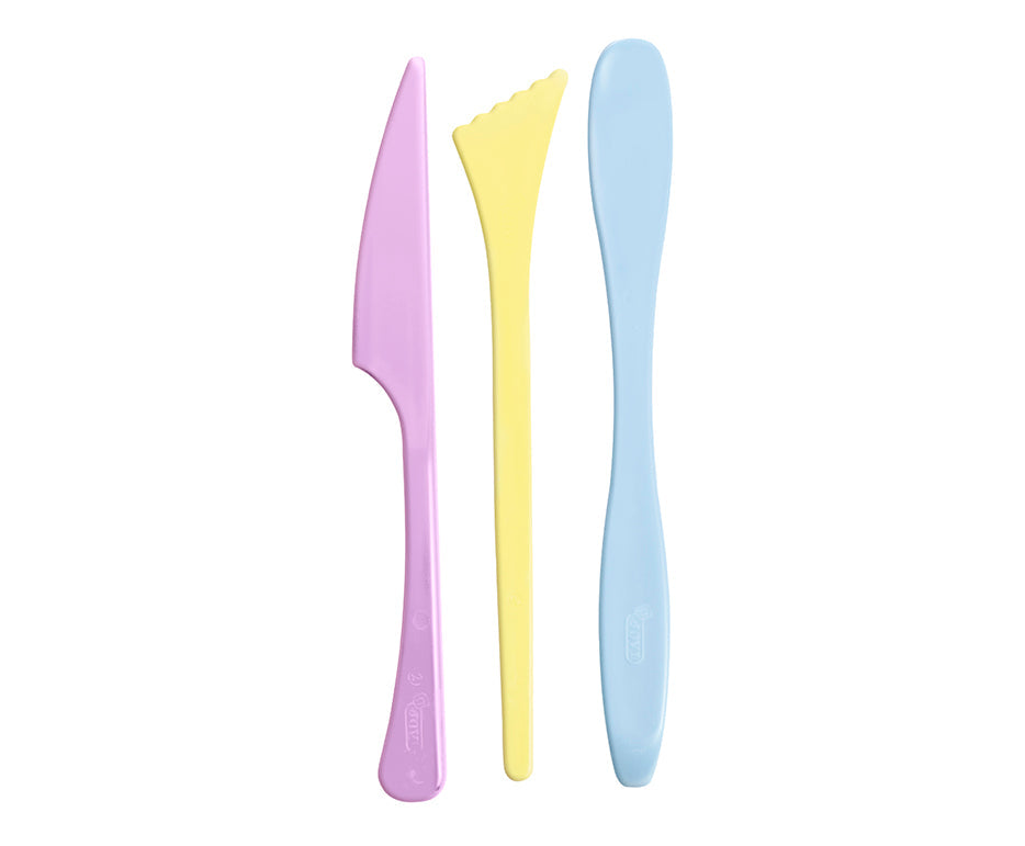 JOVI boetseermessen in pastelkleuren, set van 3 stuks