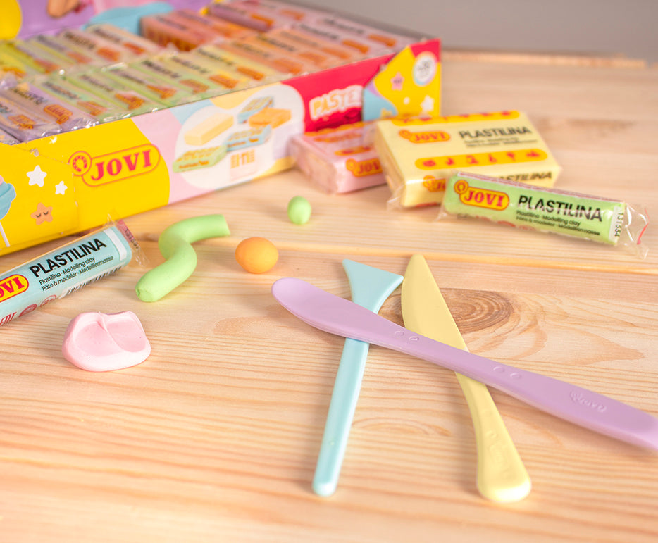 JOVI boetseermessen in pastelkleuren, set van 3 stuks