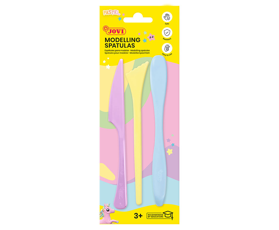 JOVI boetseermessen in pastelkleuren, set van 3 stuks
