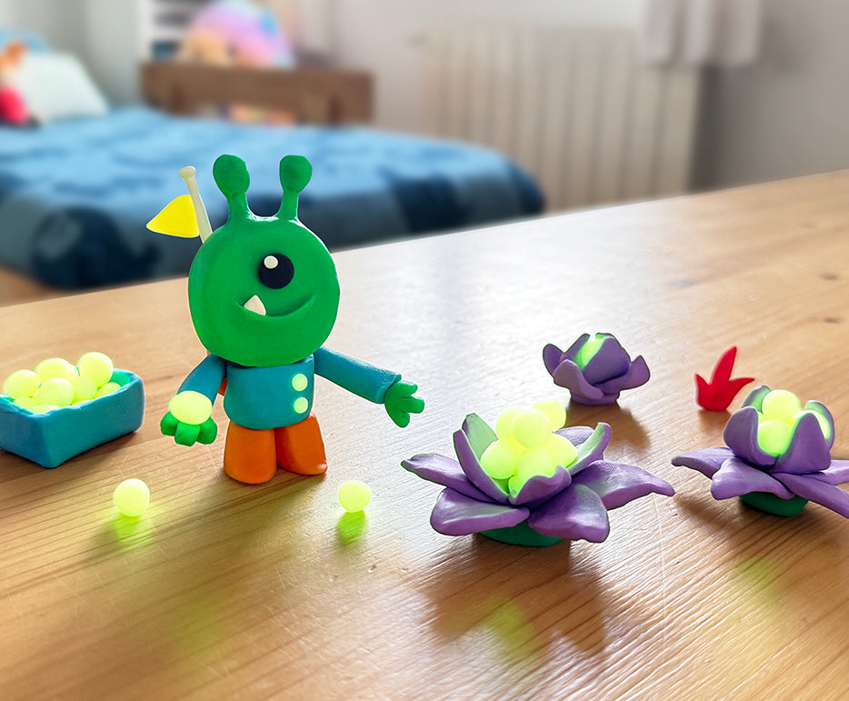 JOVI Glow plasticine 10 × 15 g – 8 kleuren + 2 nalichtende