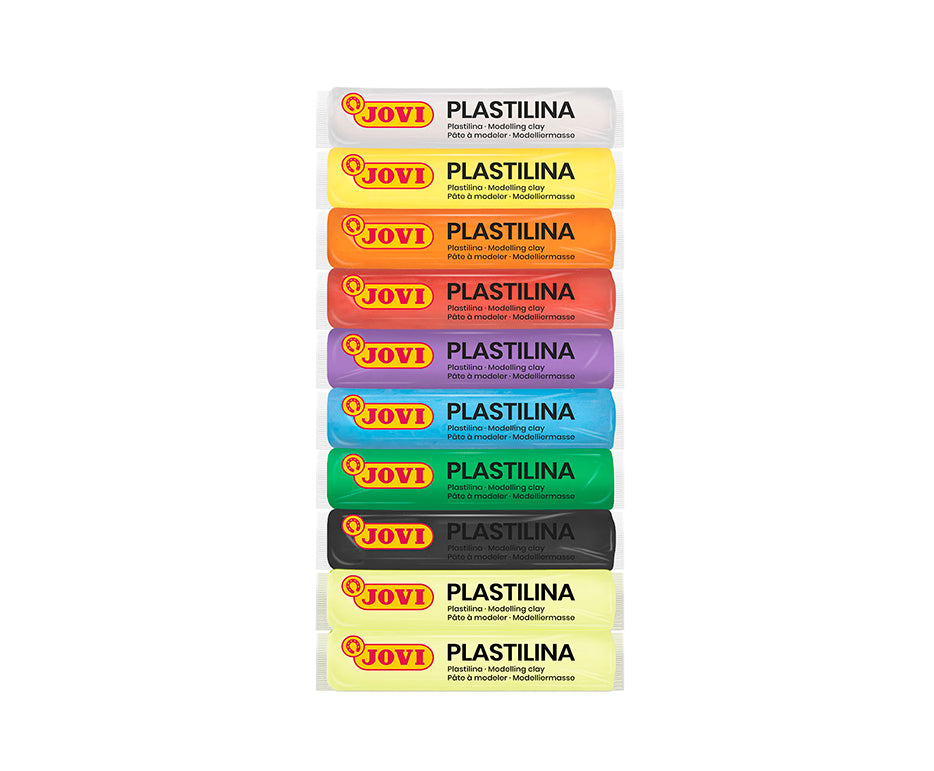 JOVI Glow plasticine 10 × 15 g – 8 kleuren + 2 nalichtende – afbeelding 3