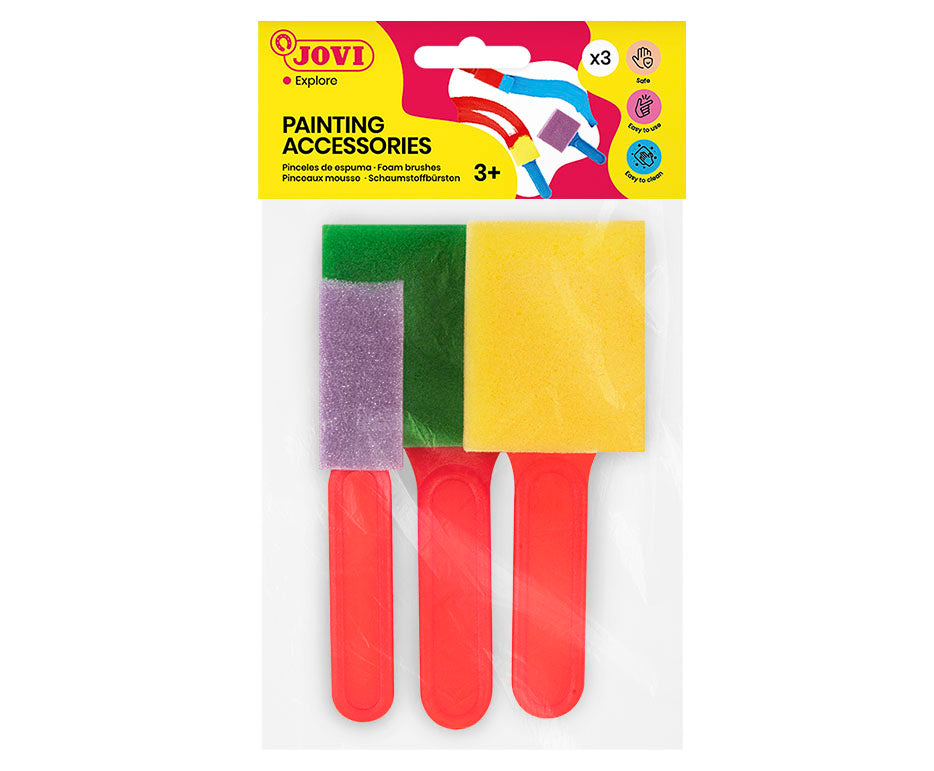 JOVI grote schuimpenselen, 3 stuks