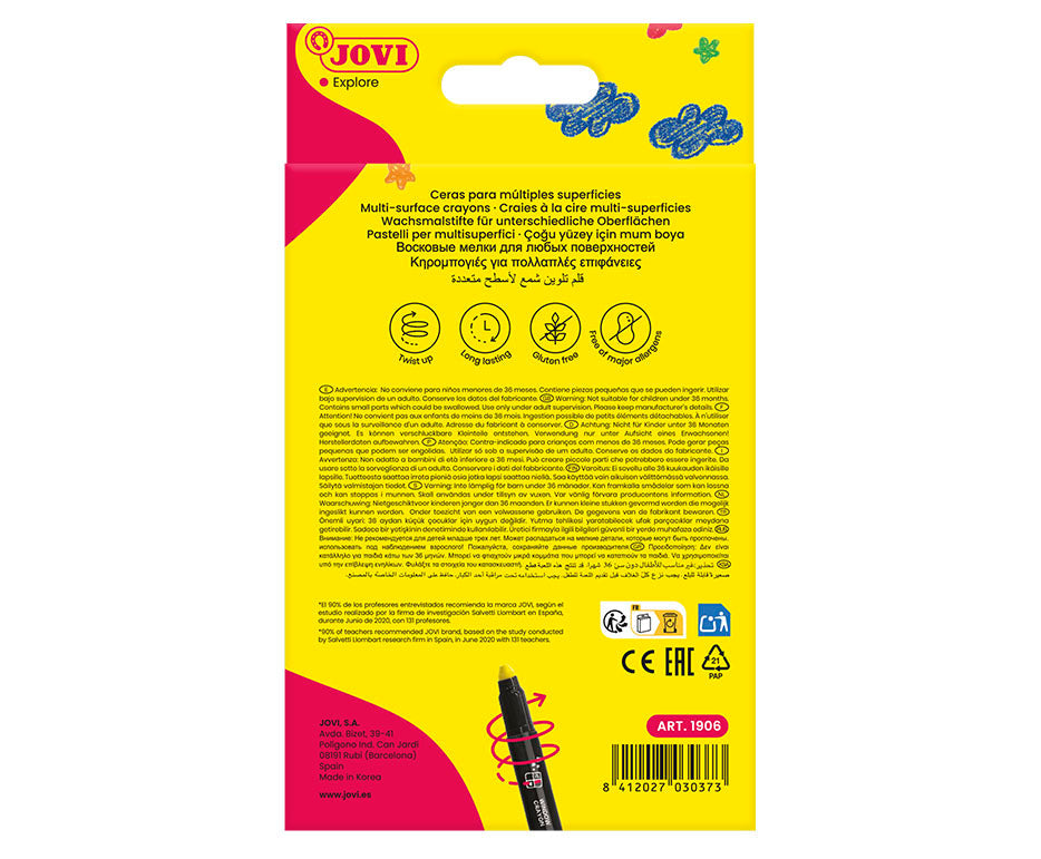 JOVI Jovidecor Glass gelkrijt voor glas, 6 stuks