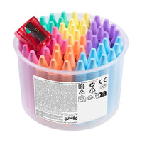 JOVI Jumbo round wax crayons pastel set of 60 pcs with sharpener