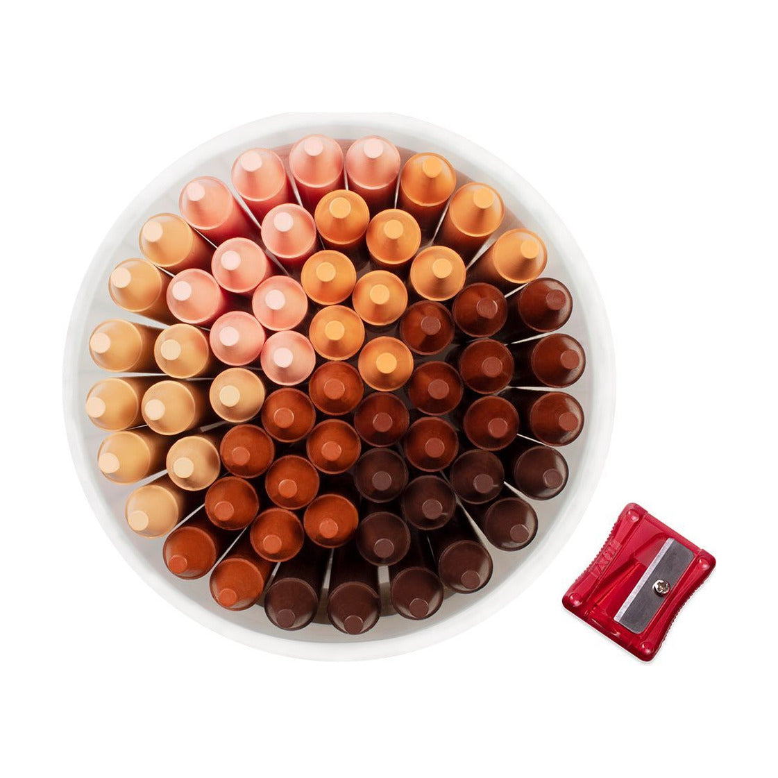JOVI Jumbo Round Wax Crayons Skin Tones - Set of 60 pcs with Sharpener