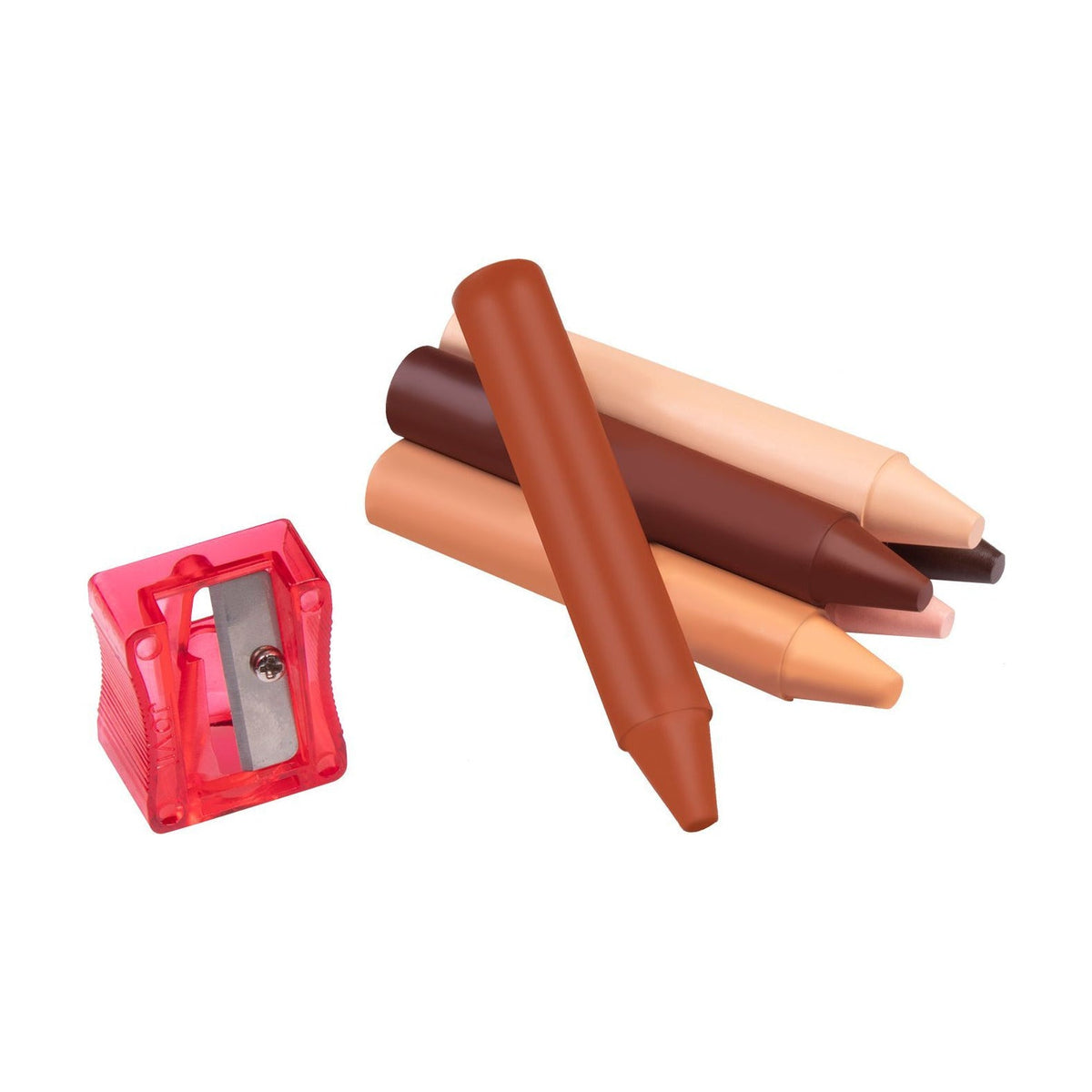 JOVI Jumbo Round Wax Crayons Skin Tones - Set of 60 pcs with Sharpener