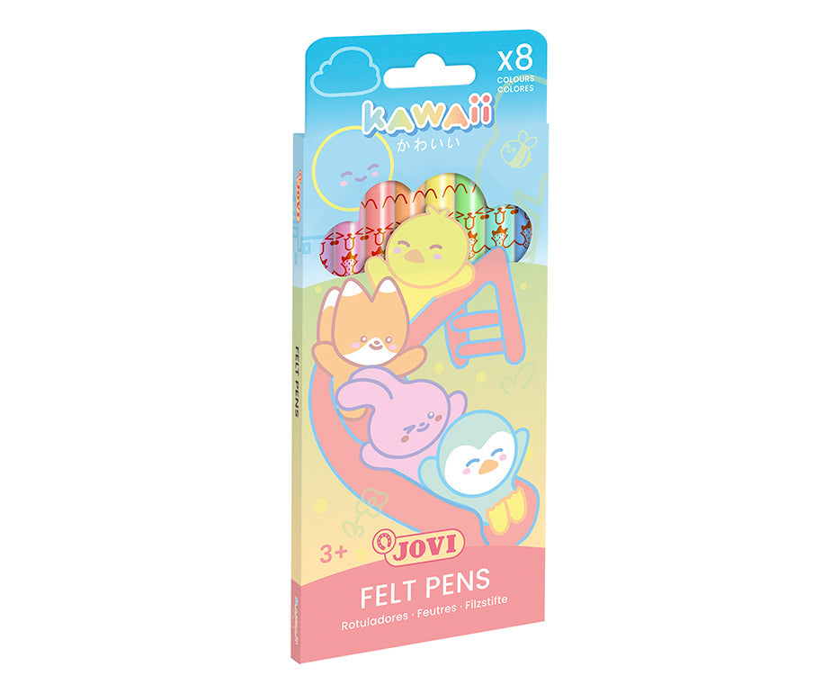JOVI Kawaii viltstiften 3 mm, set van 8