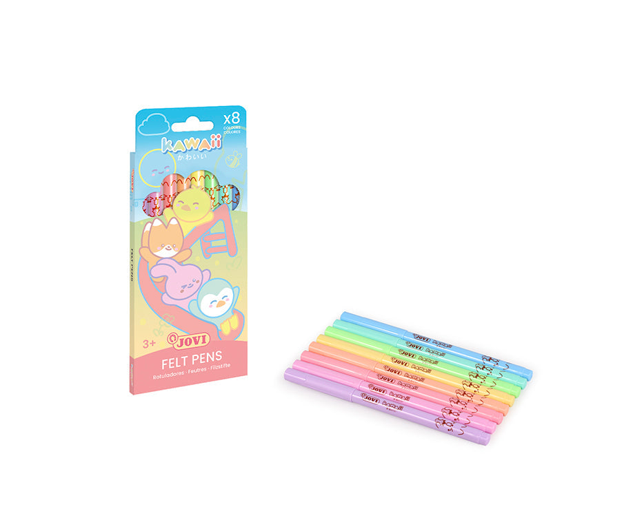 JOVI Kawaii viltstiften 3 mm, set van 8