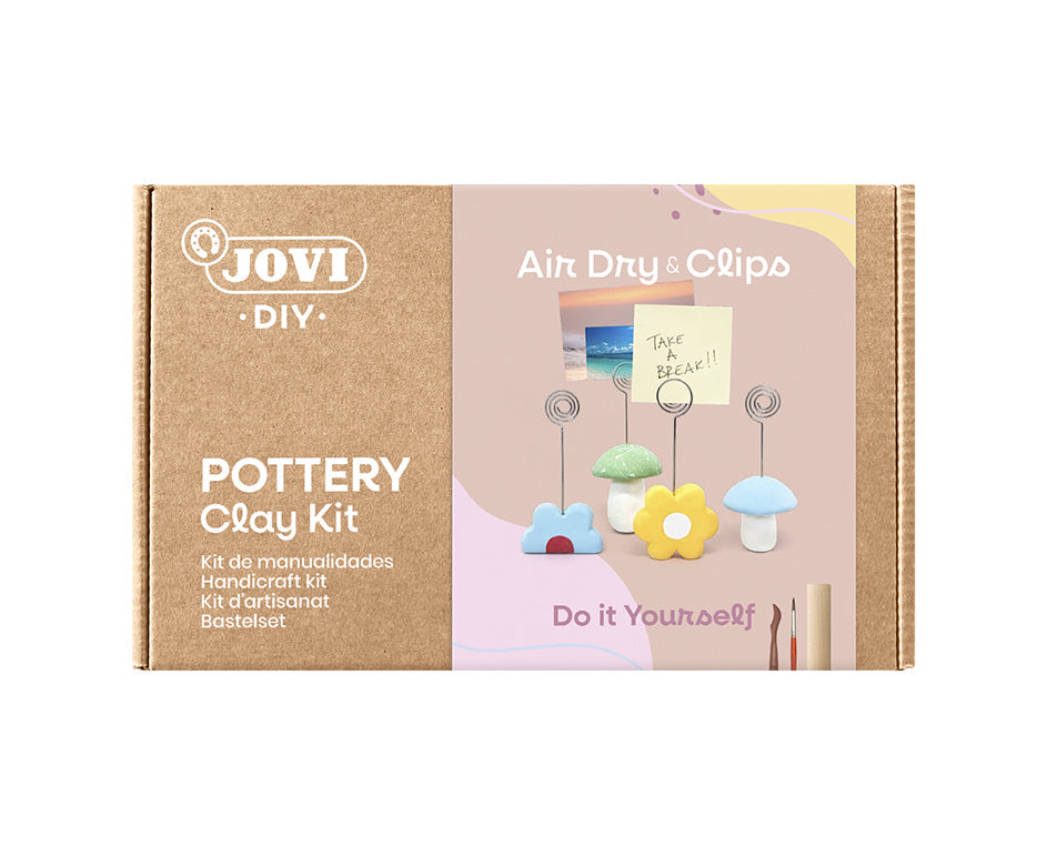 JOVI Kraft boetseerset Clips met luchtdrogende klei, 24-delig