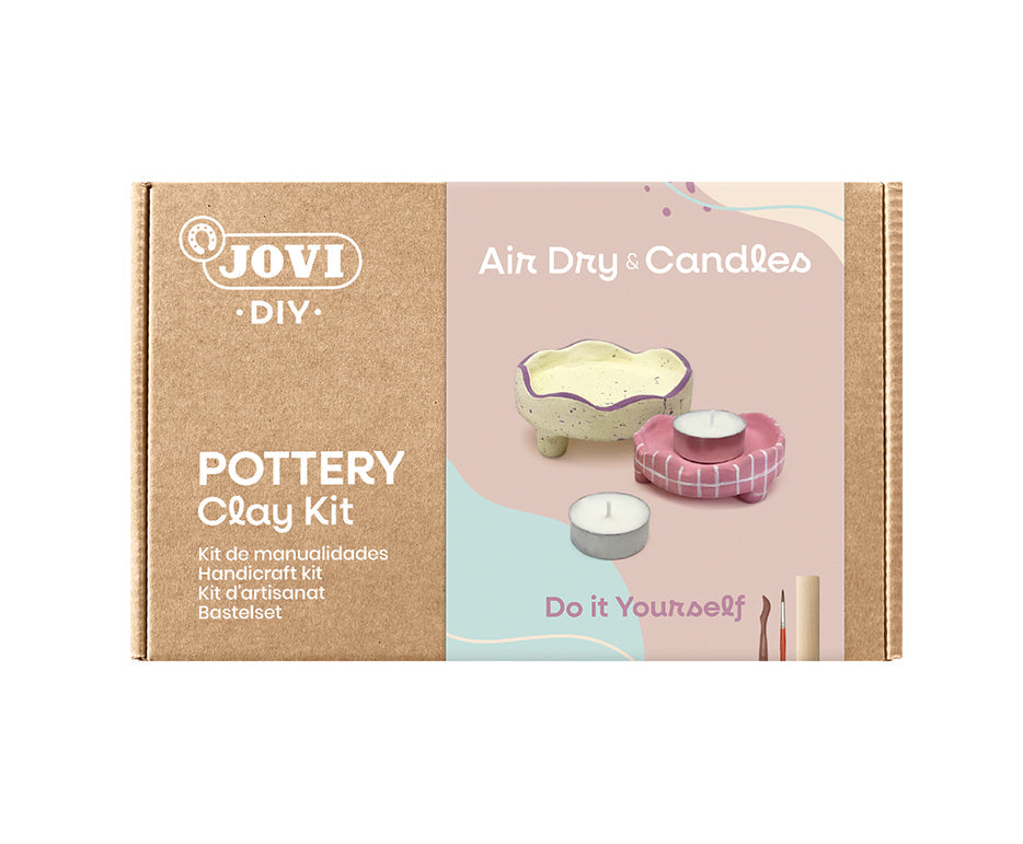 JOVI Kraft boetseerset Kaarsen met luchtdrogende klei, 22-delig