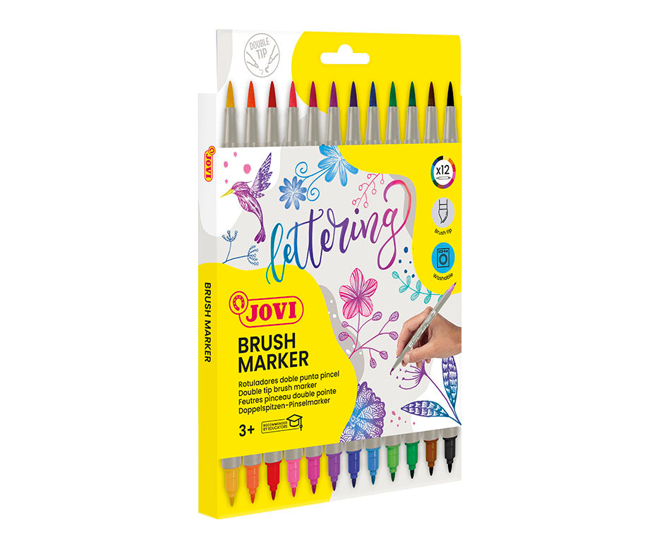 JOVI Lettering aquarelmarkers met dubbele punt, set van 12