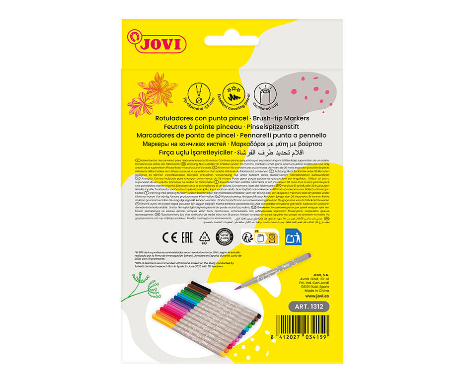 JOVI Lettering aquarelstiften met penseelpunt, set van 12