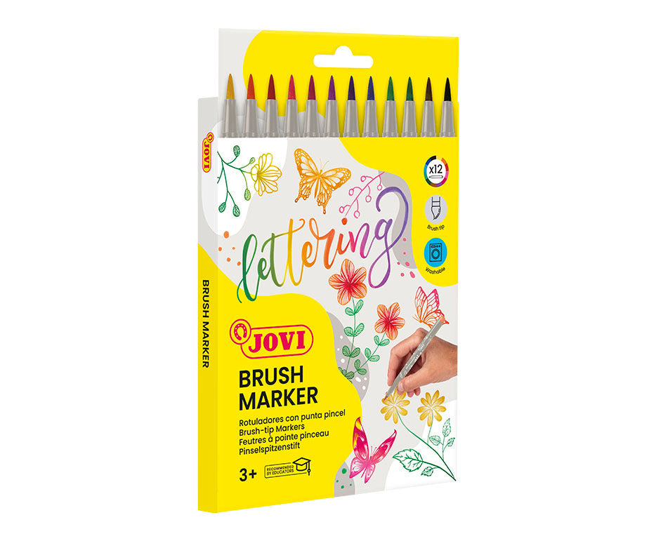 JOVI Lettering aquarelstiften met penseelpunt, set van 12