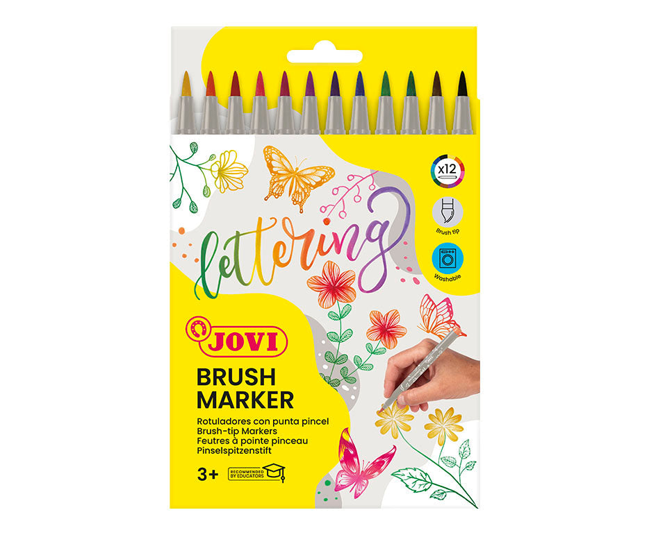 JOVI Lettering aquarelstiften met penseelpunt, set van 12