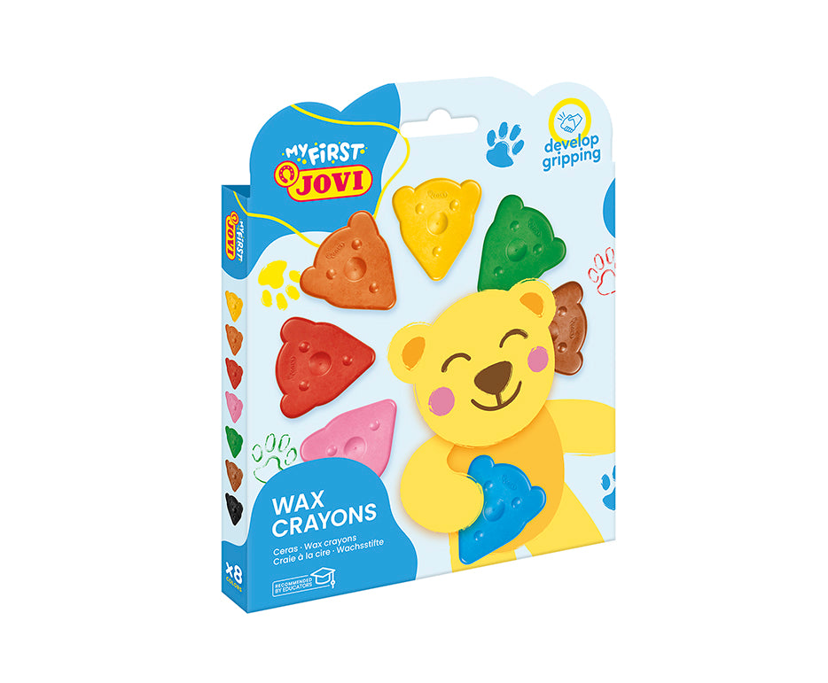 JOVI My First Bear-Shaped Wax Crayons - Set of 8 pcs