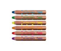 JOVI My First kleurpotloden 4-in-1, rond, 6 stuks met puntenslijper