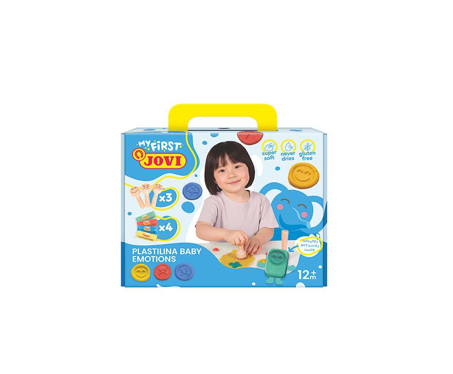 JOVI My First plasticine Emotions 4 × 38 g + 3 houten stempels