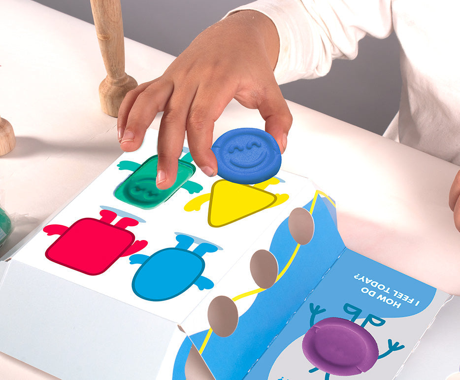 JOVI My First plasticine Emotions 4 × 38 g + 3 houten stempels