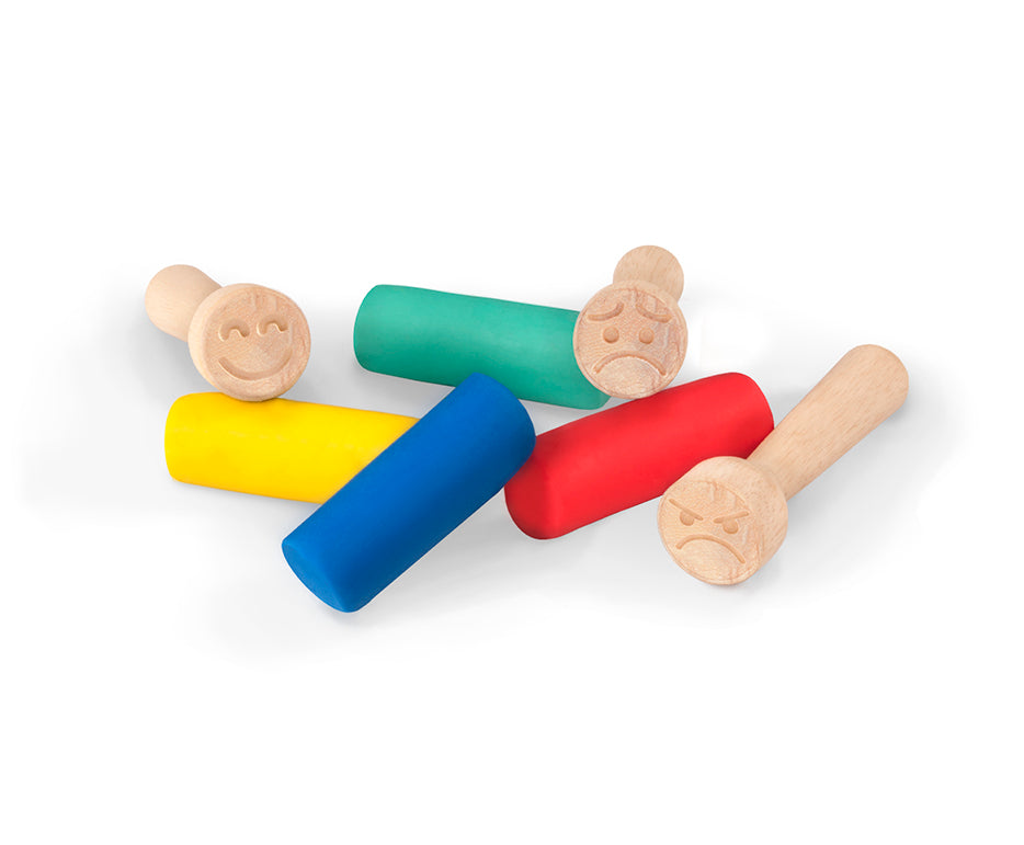 JOVI My First plasticine Emotions 4 × 38 g + 3 houten stempels