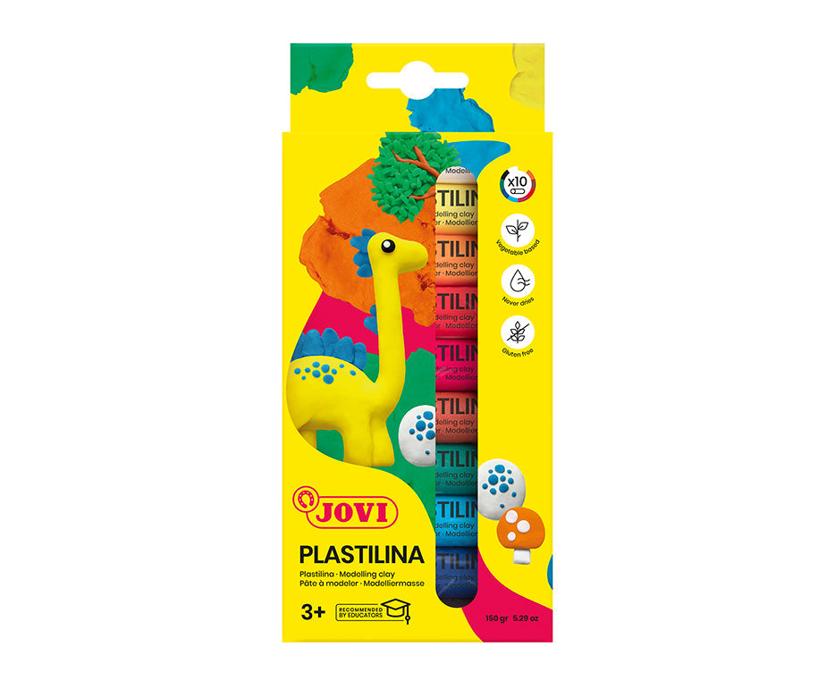 JOVI natuurlijke plasticine, set 10 × 15 g