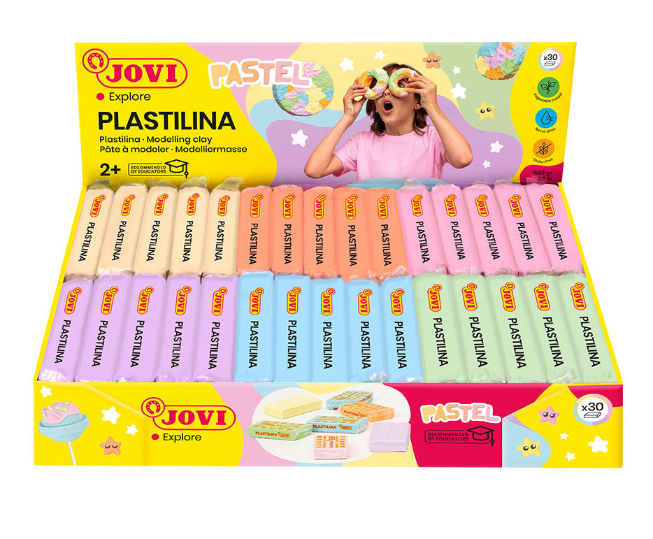 JOVI plasticine pastelkleuren 30 × 50 g