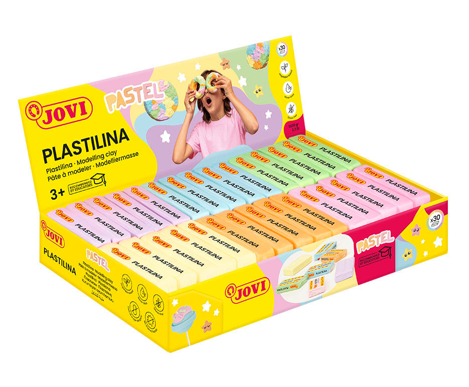 JOVI plasticine pastelkleuren 30 × 50 g