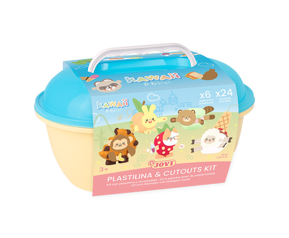 JOVI Play&Fun Kawaii plasticine op plantaardige basis in koffertje