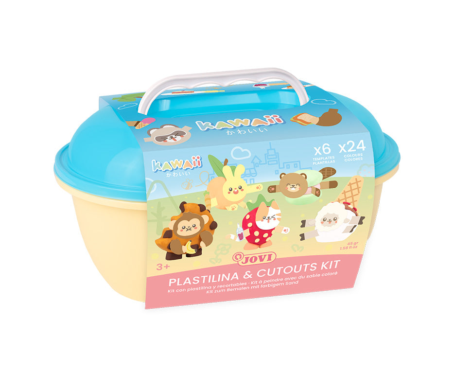 JOVI Play&Fun Kawaii plasticine op plantaardige basis in koffertje – afbeelding 3