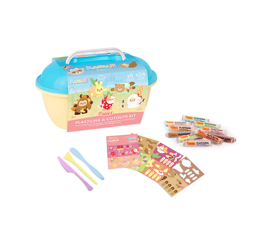 JOVI Play&Fun Kawaii plasticine op plantaardige basis in koffertje – afbeelding 2
