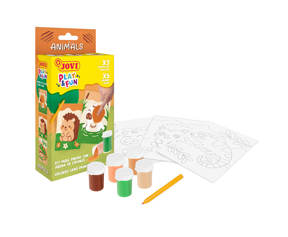 JOVI Play&Fun miniset voor schilderen met zand, 9-delig
