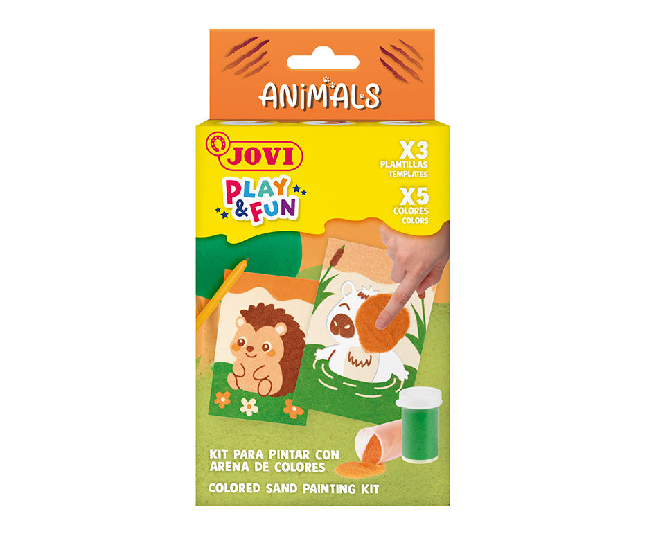 JOVI Play&Fun miniset voor schilderen met zand, 9-delig