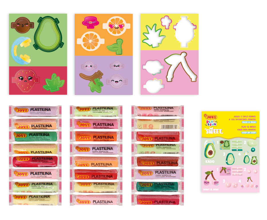 JOVI Play&Fun Natural Modelling Clay Case Sweet – 50 pcs