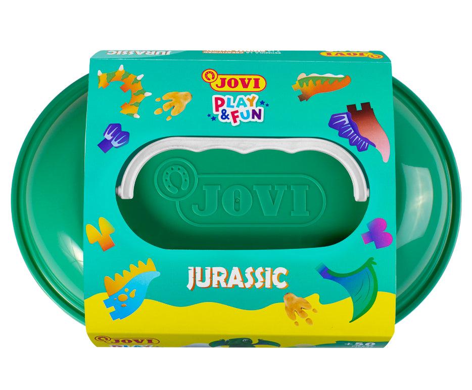 JOVI Play&Fun Natural Plasticine Case Jurassic – Modelling Set 360 g
