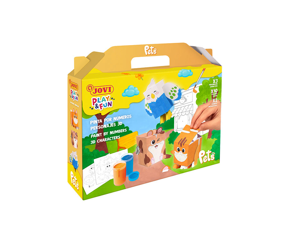 JOVI Play & Fun plakkaatverfset 17-delig – Huisdieren