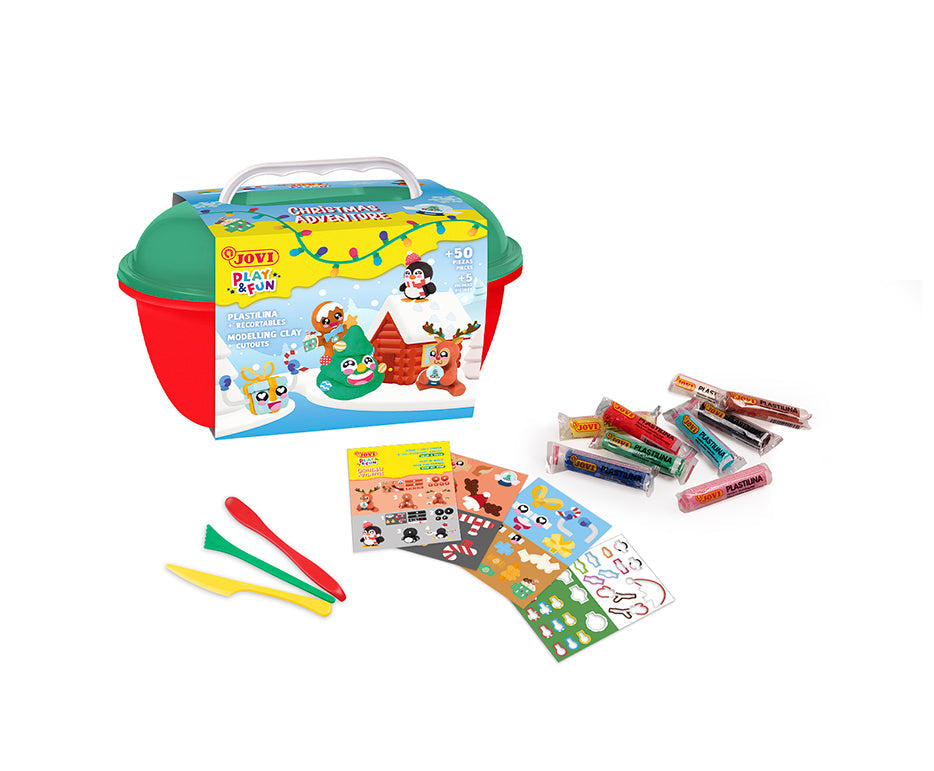 JOVI Play&Fun Plant-Based Modeling Clay Set Christmas Adventure 360 g
