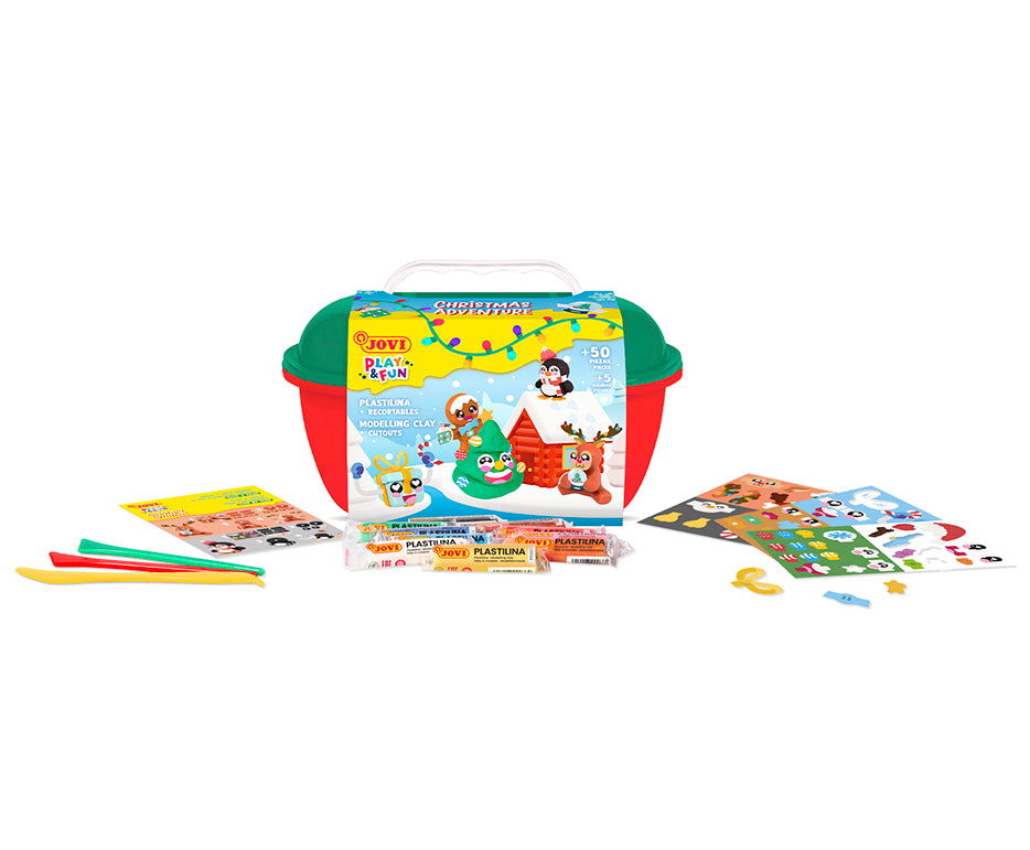 JOVI Play&Fun Plant-Based Modeling Clay Set Christmas Adventure 360 g