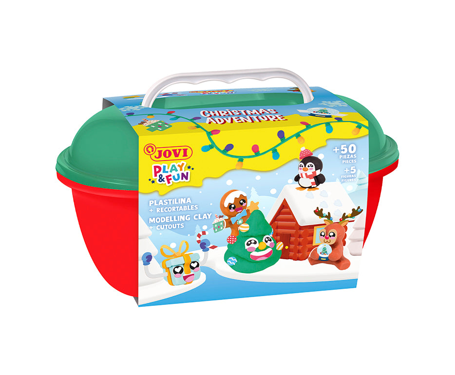 JOVI Play&Fun Plant-Based Modeling Clay Set Christmas Adventure 360 g