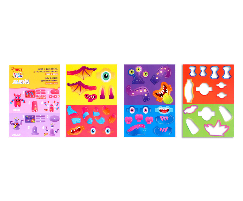 JOVI Play&Fun plasticine in koffertje Aliens, 50 stuks