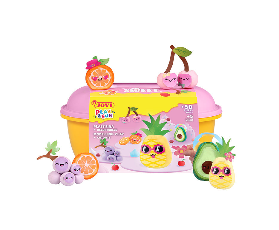 JOVI Play&Fun plasticine in koffertje Sweet, 50 stuks