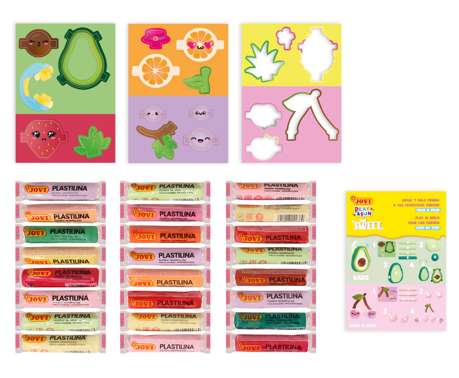 JOVI Play&Fun plasticine in koffertje Sweet, 50 stuks