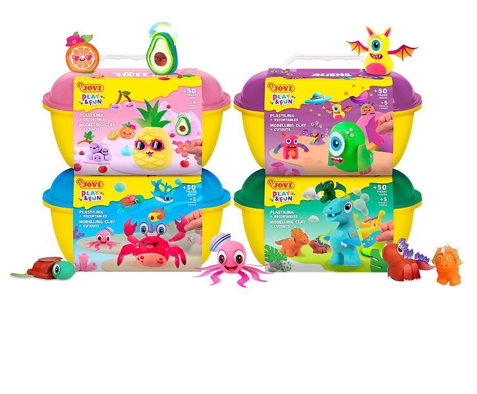 JOVI Play&Fun plasticine in koffertje Sweet, 50 stuks