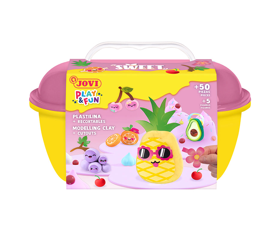 JOVI Play&Fun plasticine in koffertje Sweet, 50 stuks