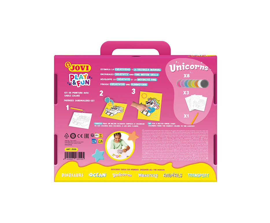 JOVI Play&Fun zandschilderset Unicorns, 12-delig – afbeelding 3
