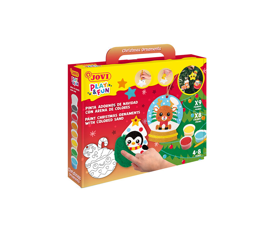 JOVI Play&Fun zandschilderset Christmas Ornaments, 12-delig
